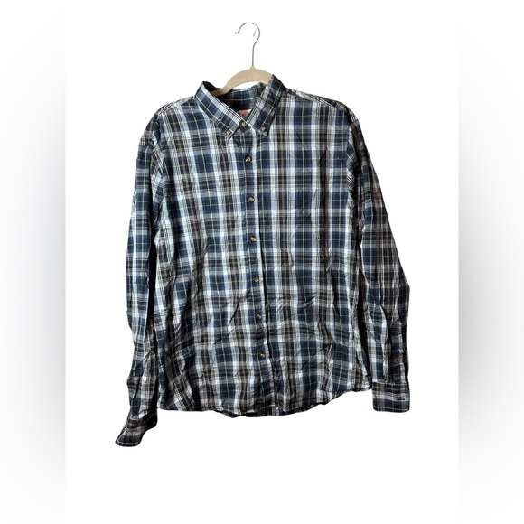 Old Navy Other - Old Navy Everyday Shirt Men’s XL Blue Plaid Slim Fit Button-Down